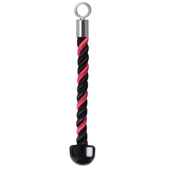 single head grip rope pull down rope cable attachment triceps tension black/pink 15.5 inch